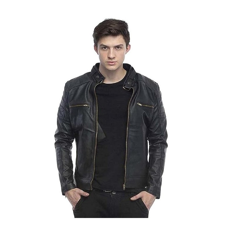 Men's Faux Leather Standard Length Jacket Men's Faux Leather Standard Length Jacket