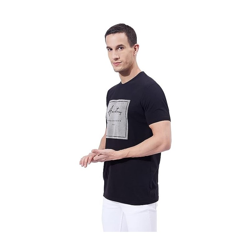 Men's Round Neck Half Sleeve Slim Fit Printed Cotton T-Shirt Men's Round Neck Half Sleeve Slim Fit Printed Cotton T-Shirt