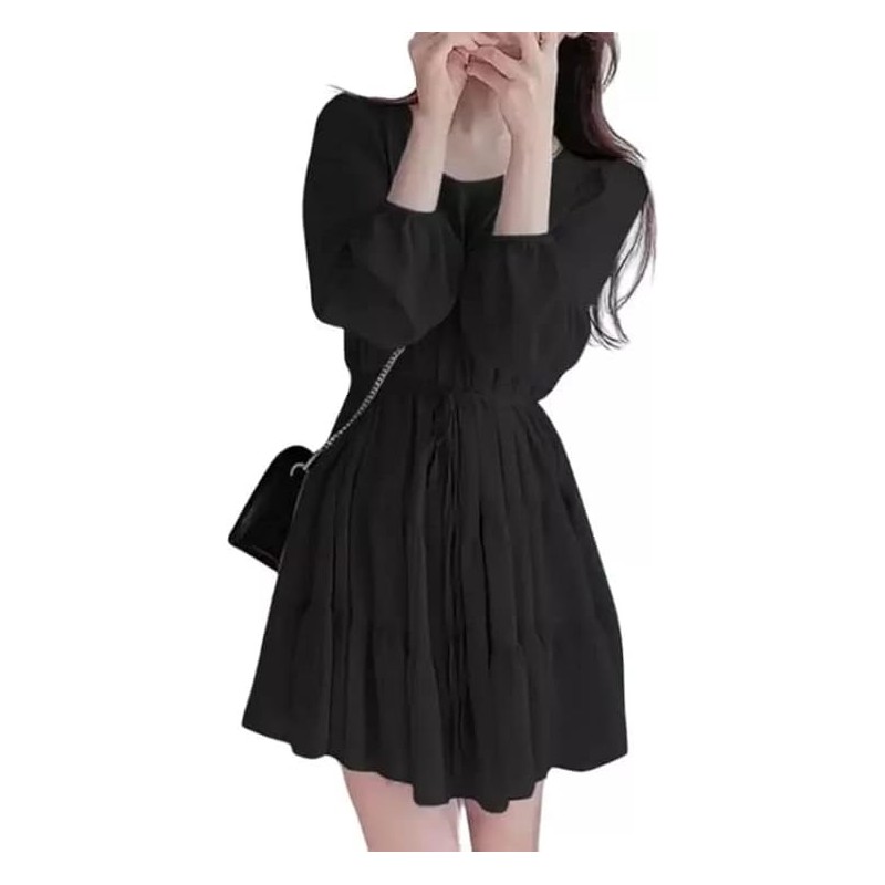 Pleated Blouses Dress Imported Georgette Three Fourth Sleeve Single Breasted Edge Dori Belt Dresses Pleated Blouses Dress Imported Georgette Three Fourth Sleeve Single Breasted Edge Dori Belt Dresses