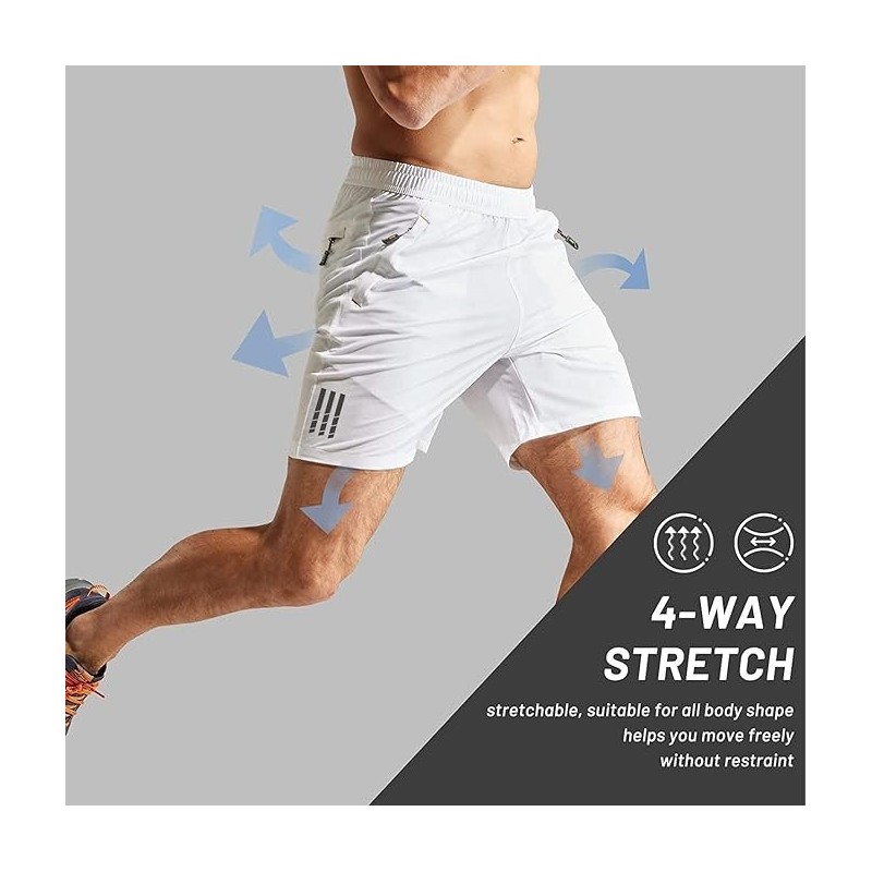 Men's Outdoor Quick Dry Lightweight Sports Shorts Zipper Pockets Men's Outdoor Quick Dry Lightweight Sports Shorts Zipper Pockets