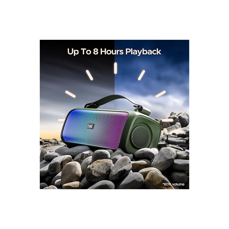 Bluetooth Speaker with 12W RMS Stereo Sound, LED Lights, Up to 8 HRS Playtime Bluetooth Speaker with 12W RMS Stereo Sound, LED Lights, Up to 8 HRS Playtime